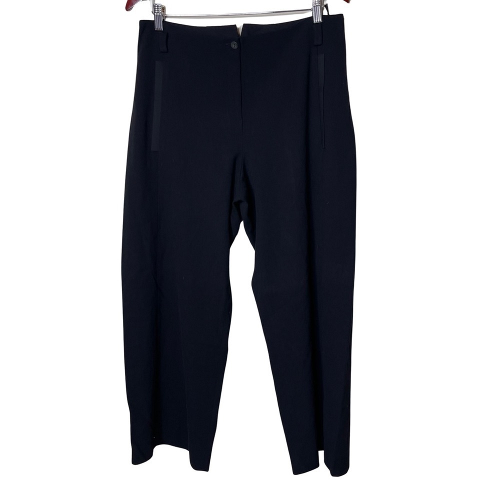 Annette Gortz black high rise cropped relaxed wide leg wool pants sz 42 US 12